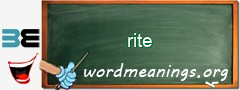 WordMeaning blackboard for rite